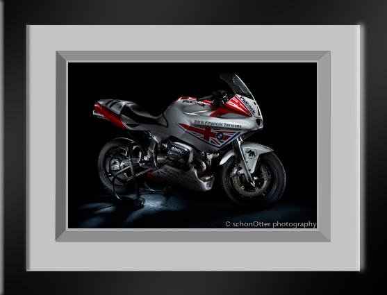 BMW Motorbike photograph using our mobile studio